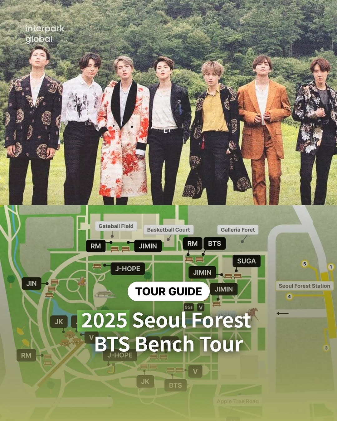 BTS Bench Tour Guide Seoul Forest