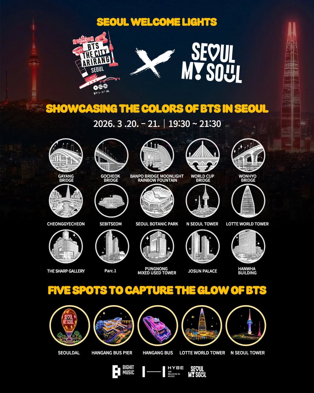 Seoul Welcome Lights For BTS Fans