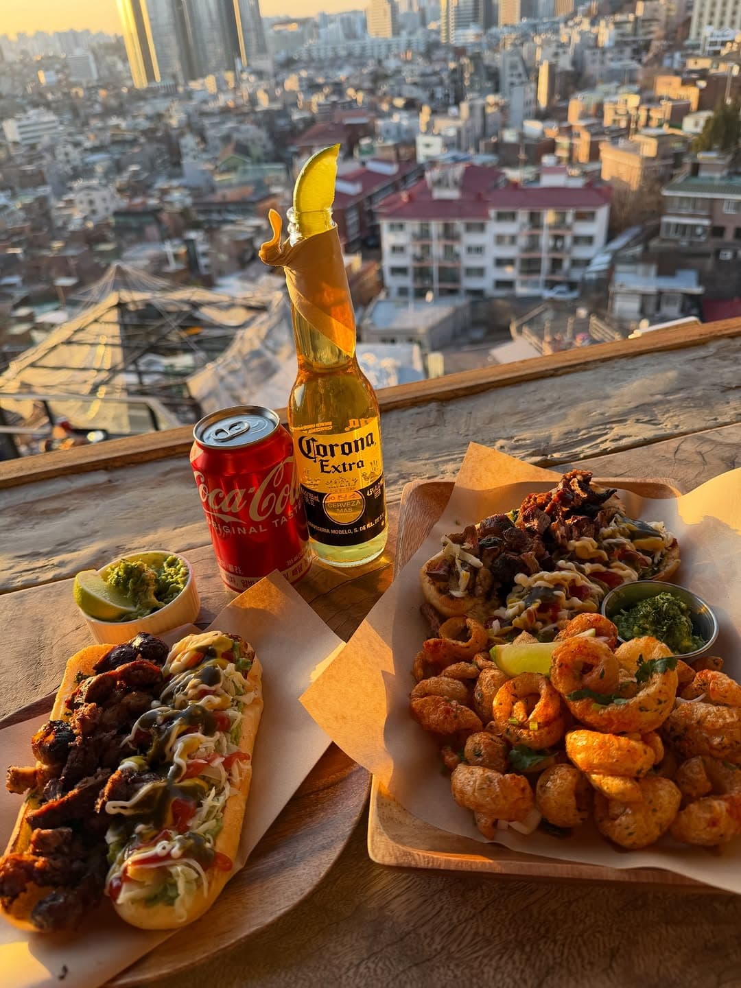 Haebangchon Rooftop Sunset Views and Latin Hot Dogs