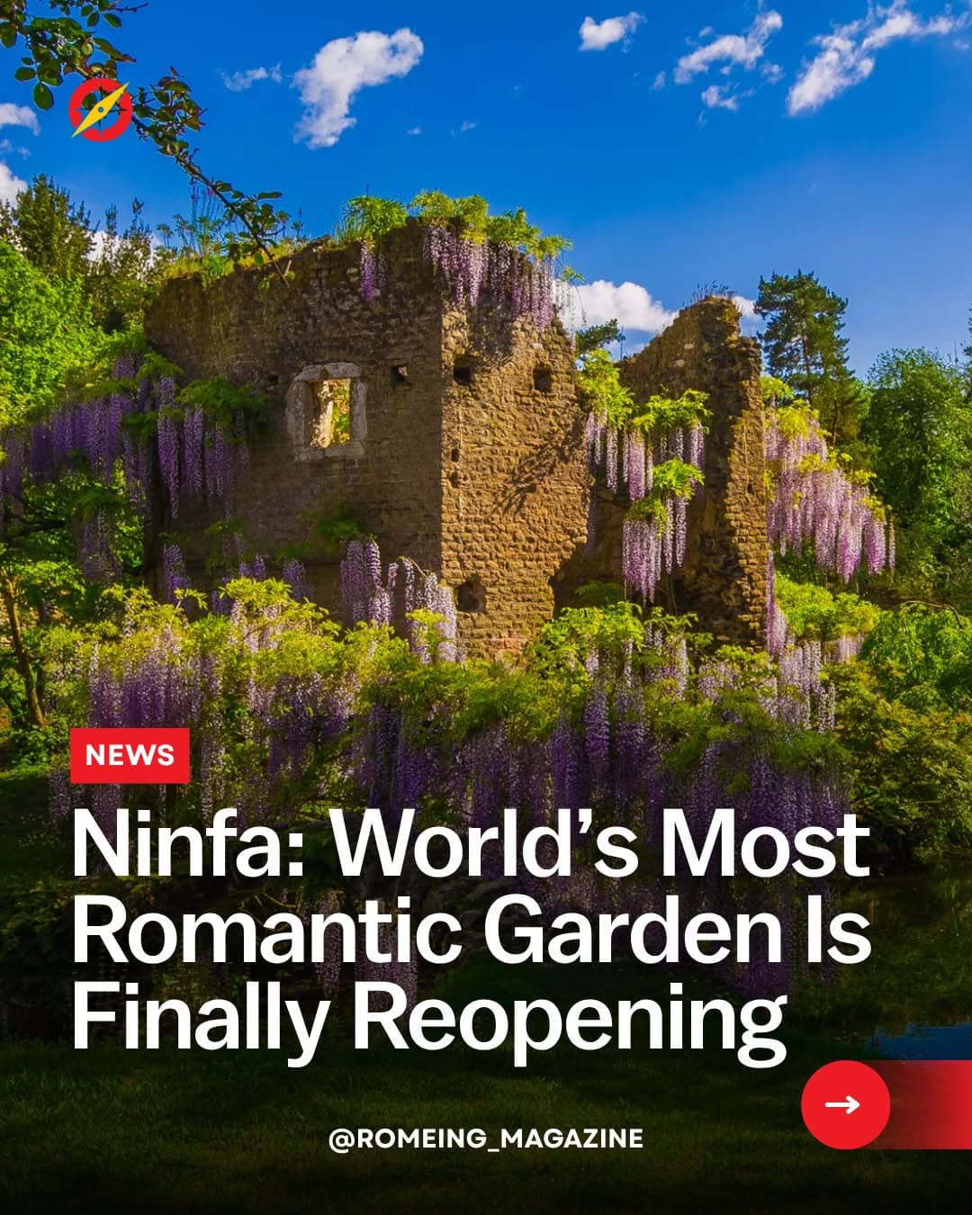 Nature Reclaims Medieval Town Ruins at Giardino di Ninfa