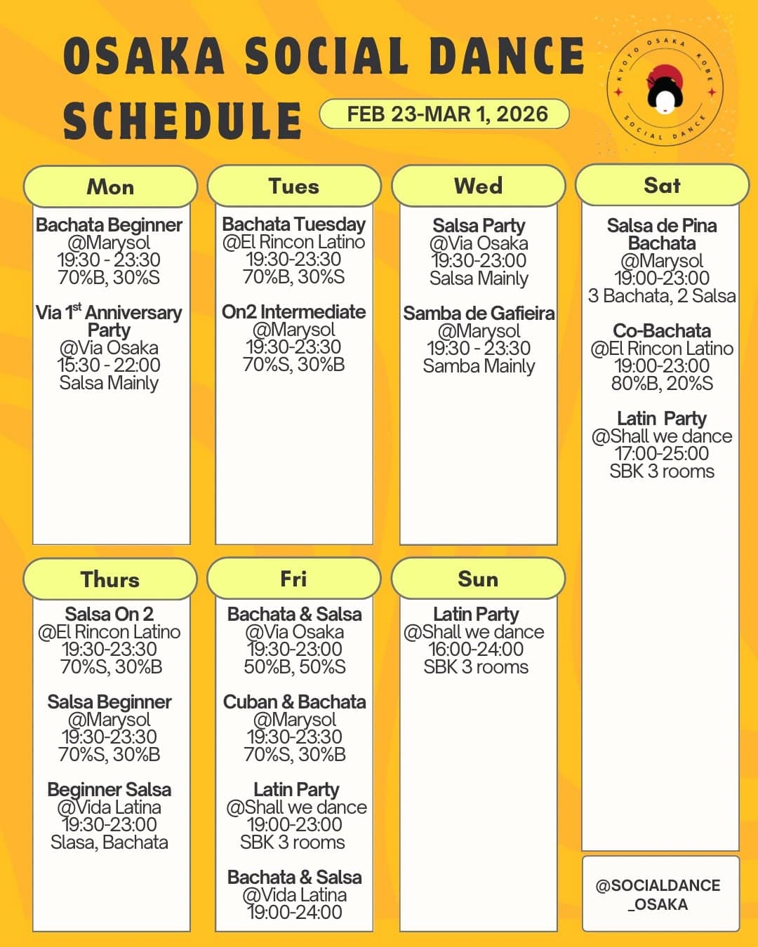 Osaka Social Dance Events and Venues