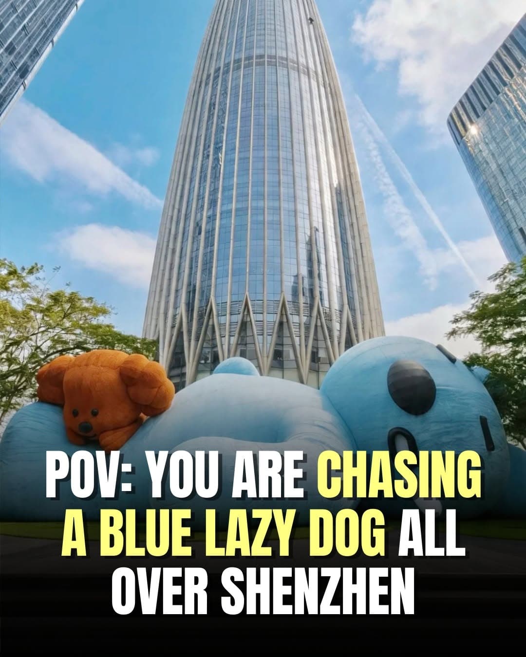 Giant Dog Installation at MixC Shenzhen Bay and Houhai