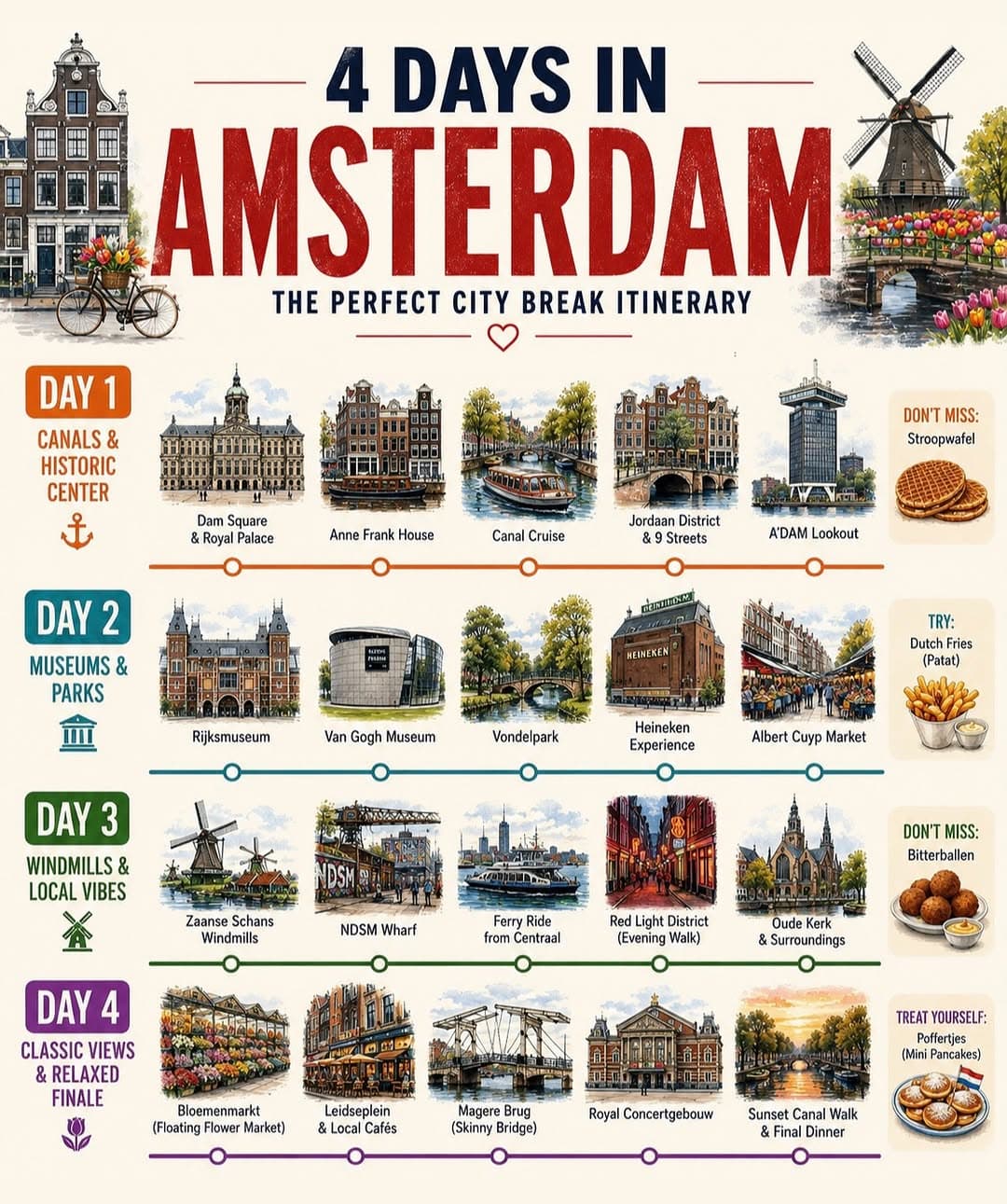 Amsterdam Attractions And Activities For A 4-Day Trip