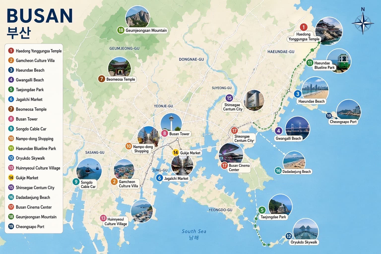 Busan Attractions: Culture, Markets, Nature, and Views