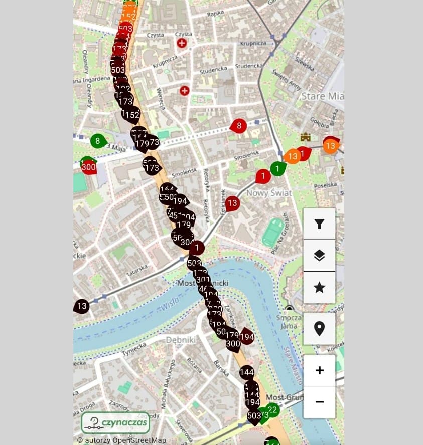Krakow Map With Dragon Parade Route