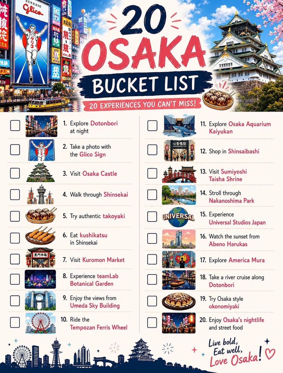 Top Osaka Attractions: Castles, Markets, and Neon Lights