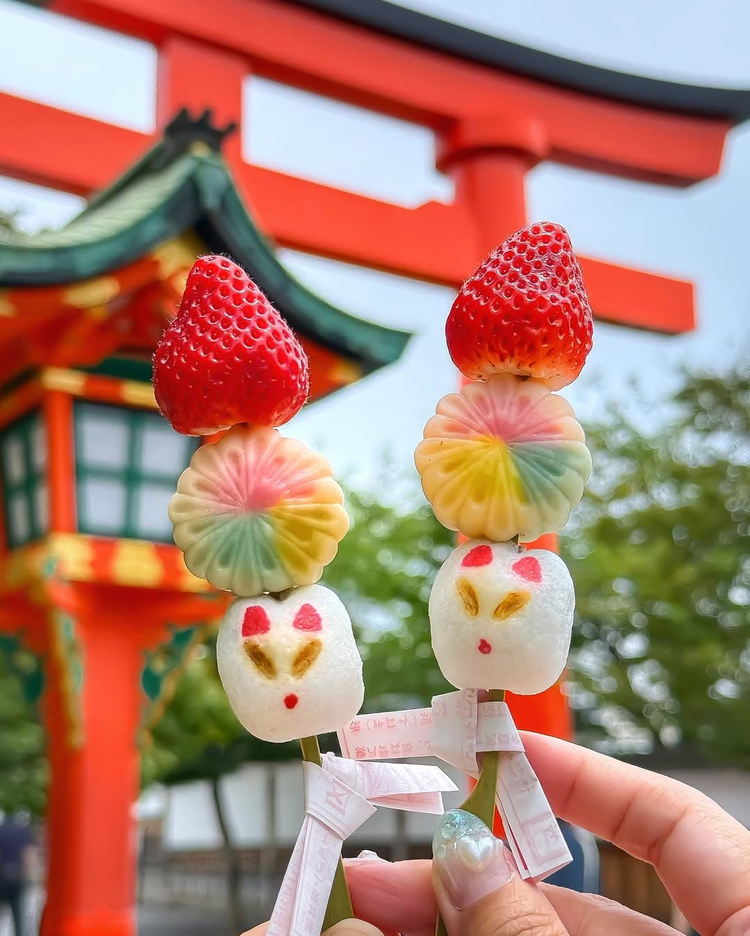 Fushimi Inari Sweet Skewers and Omikuji