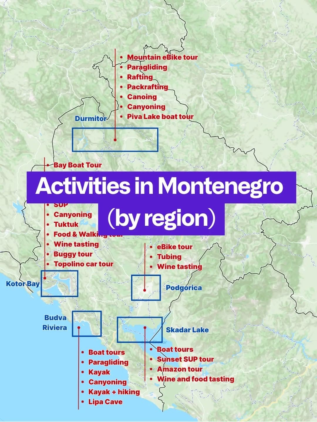 Discover Montenegro's Diverse Regional Activities