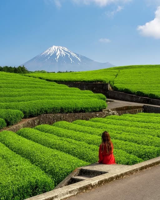 Mount Fuji and Tea Plantations