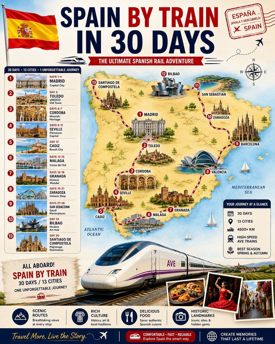 Spanish Cities Connected by High-Speed Train
