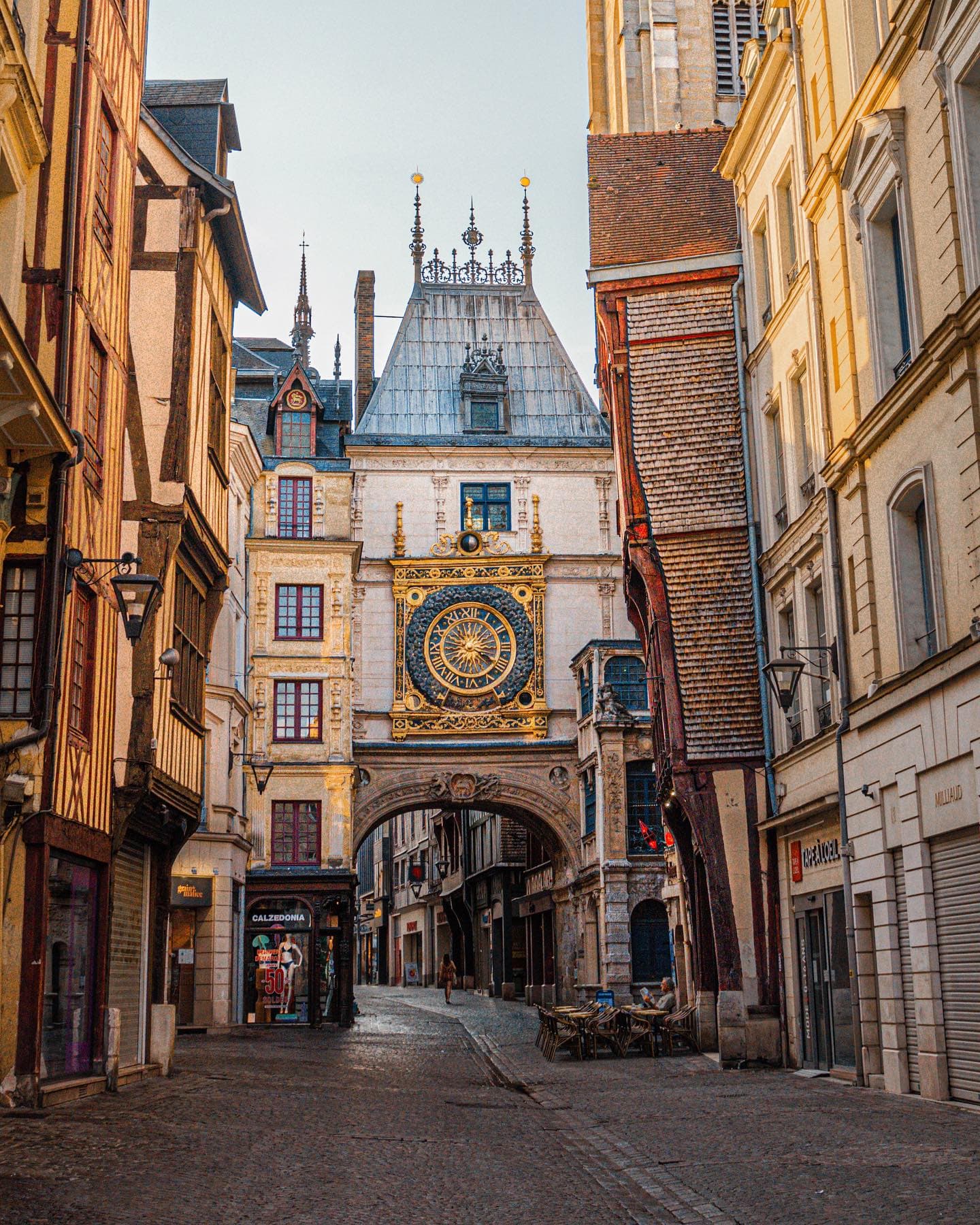 Rouen's Historic Clock Tower and Restaurant