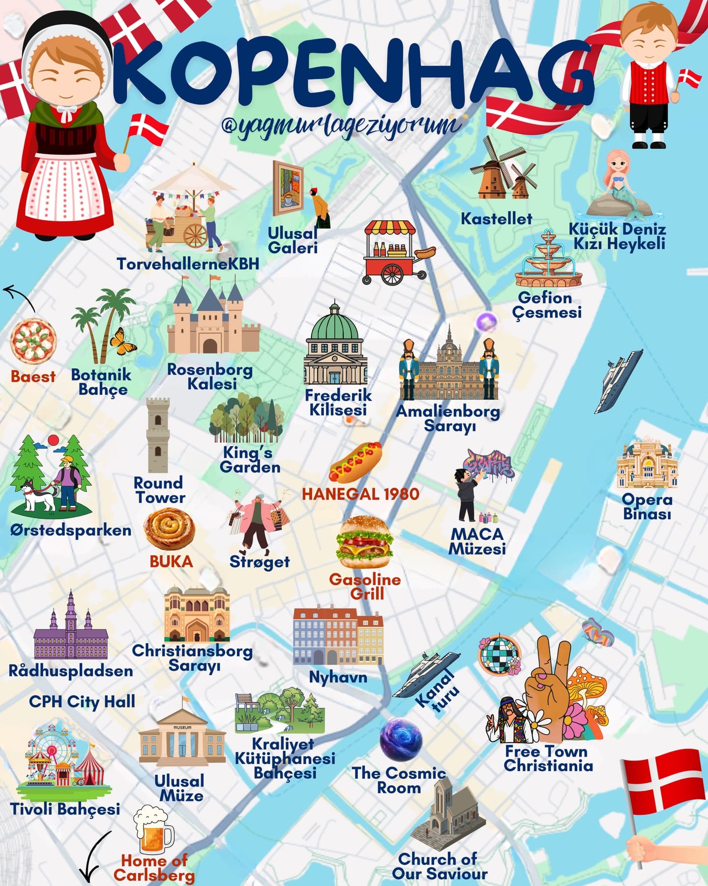 Copenhagen Tourist Attractions Map
