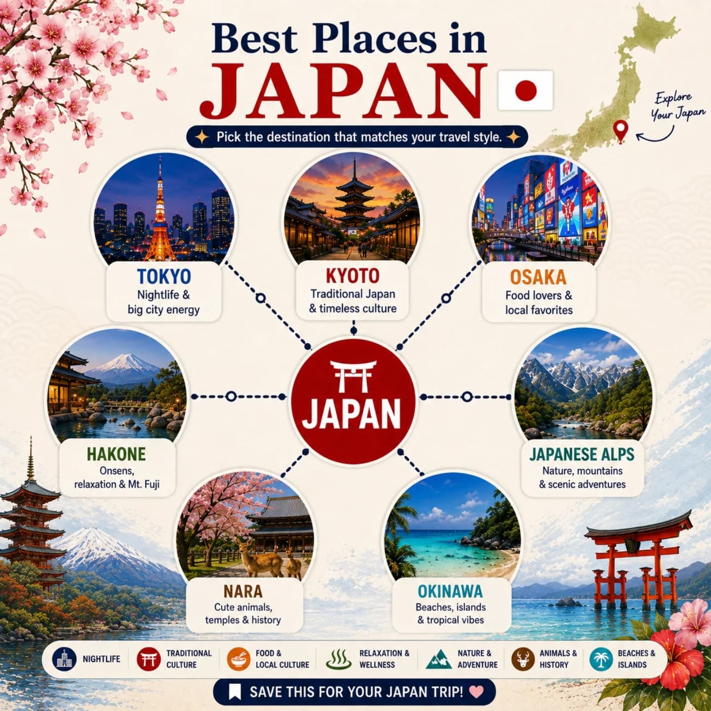 Japan's Diverse Regions: Cities, Nature, Culture, and Food