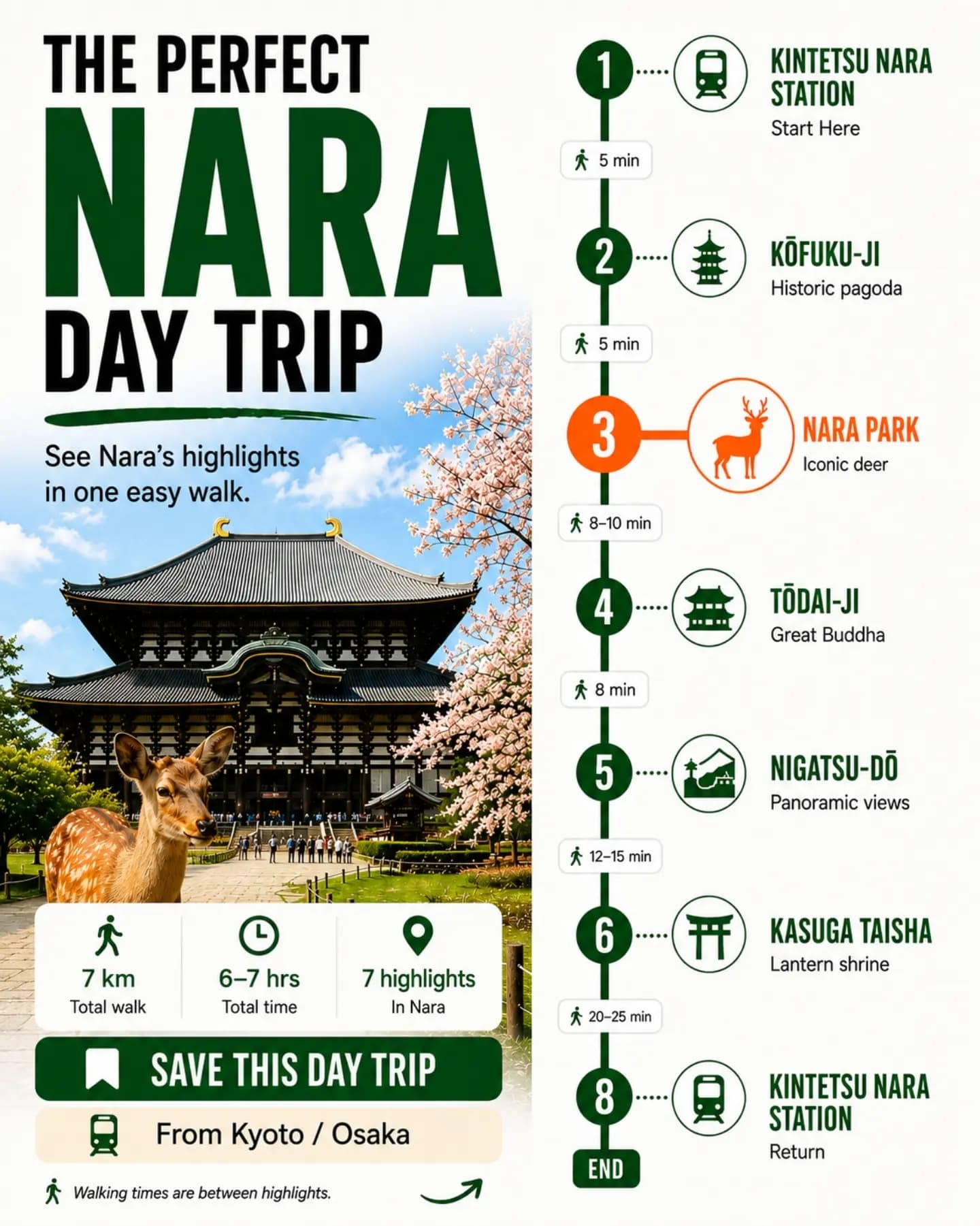Nara's Top Sights Walking Route