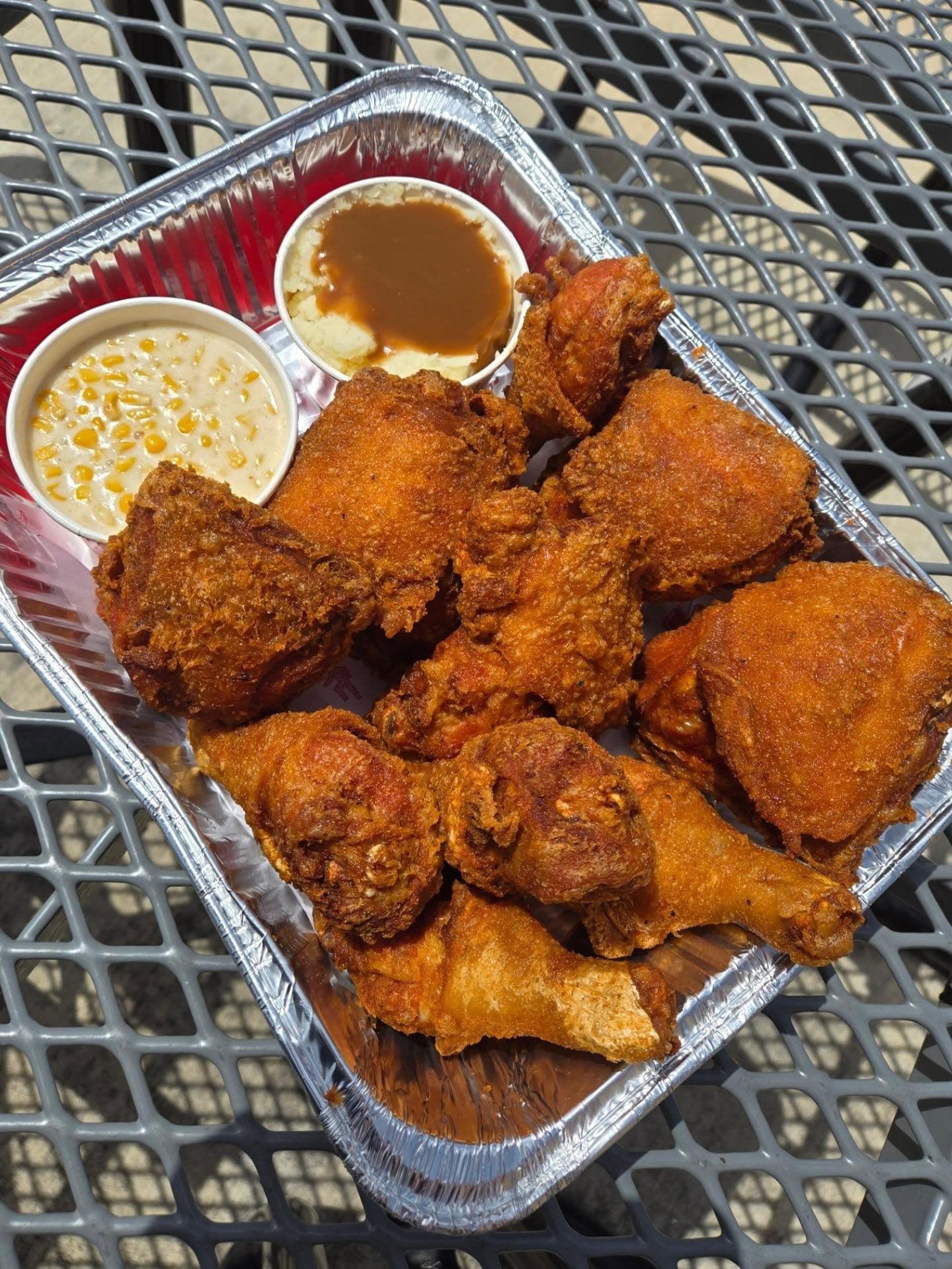 Fried Chicken Sides in Foil Container