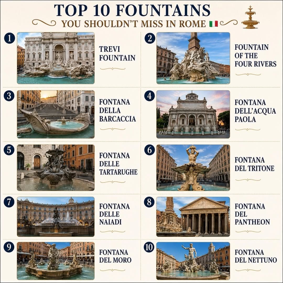 Iconic Fountains and Piazzas of Rome