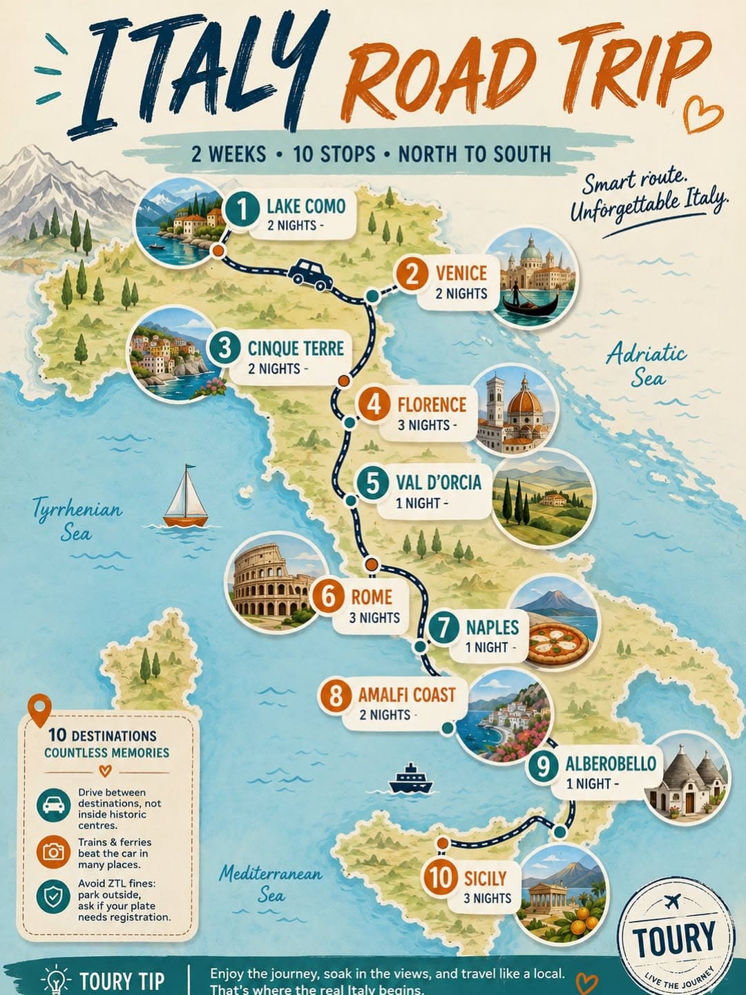 Italy Road Trip Itinerary: North to South Over Two Weeks
