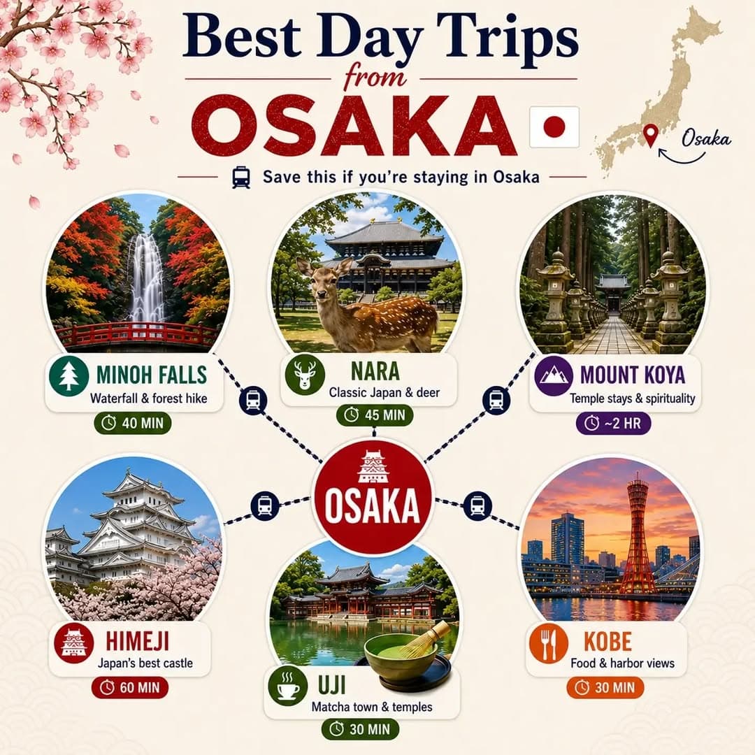 Osaka Day Trips: Castles, Temples, and Nature