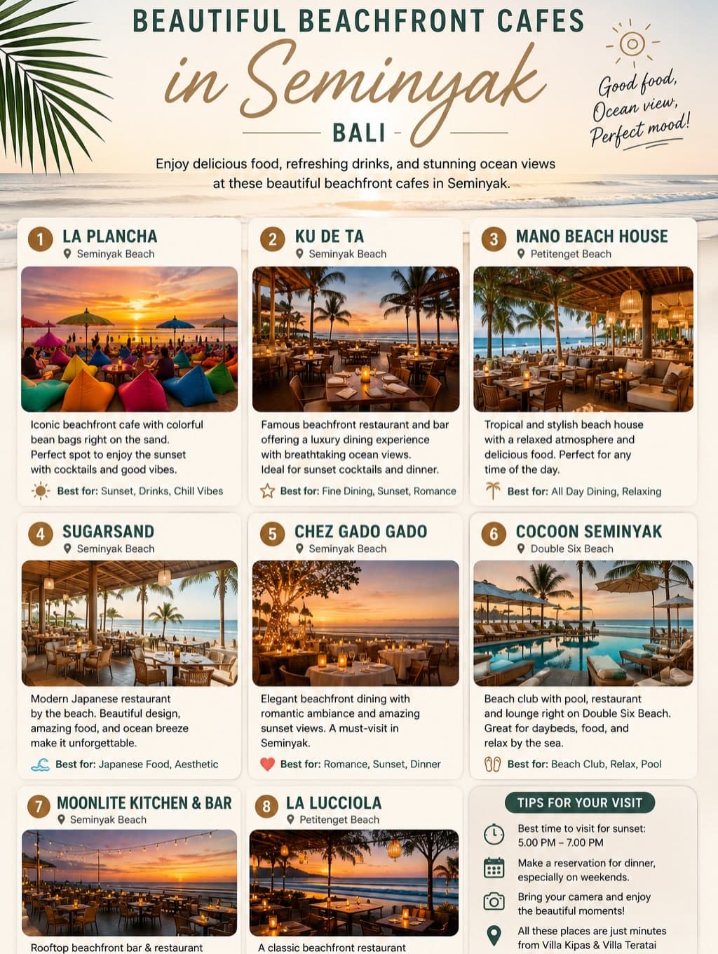 Seminyak Beachfront Cafes For Relaxation And Dining