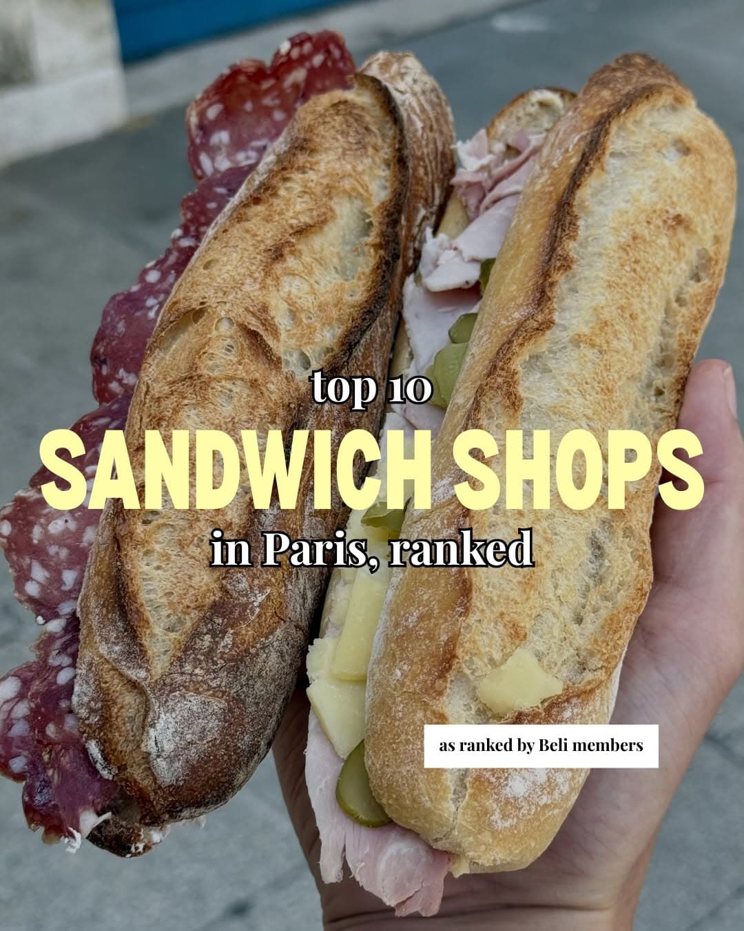 Paris's Top Sandwich Shops According to Ratings