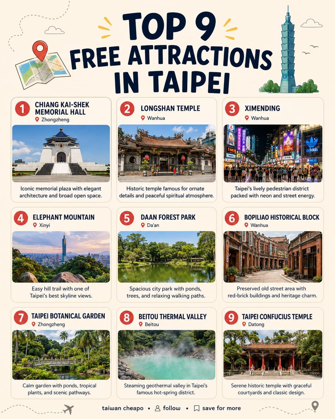 Taipei's Top 9 Free Cultural and Natural Attractions