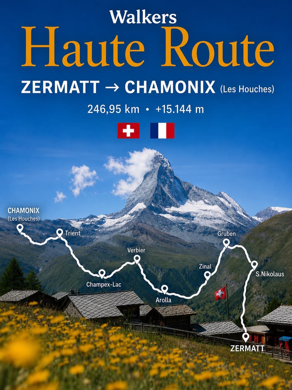 Alpine Mountain Trekking Adventure From Chamonix to Zermatt
