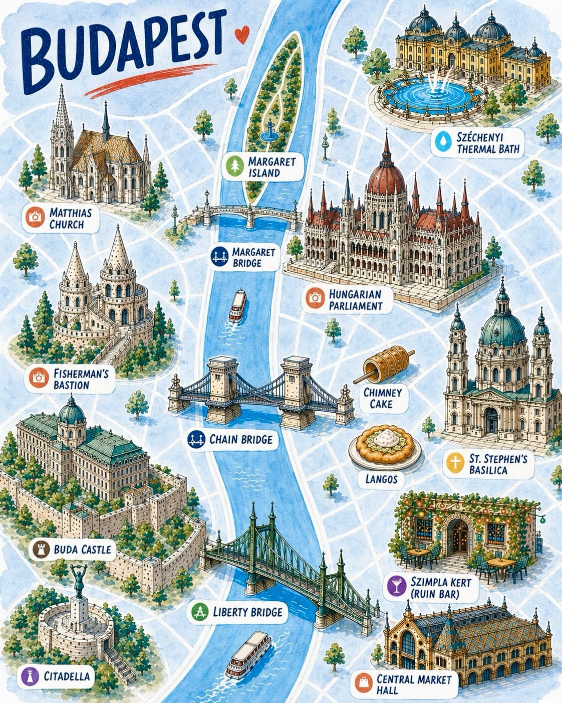 Budapest Attractions Map And Free Travel Guide
