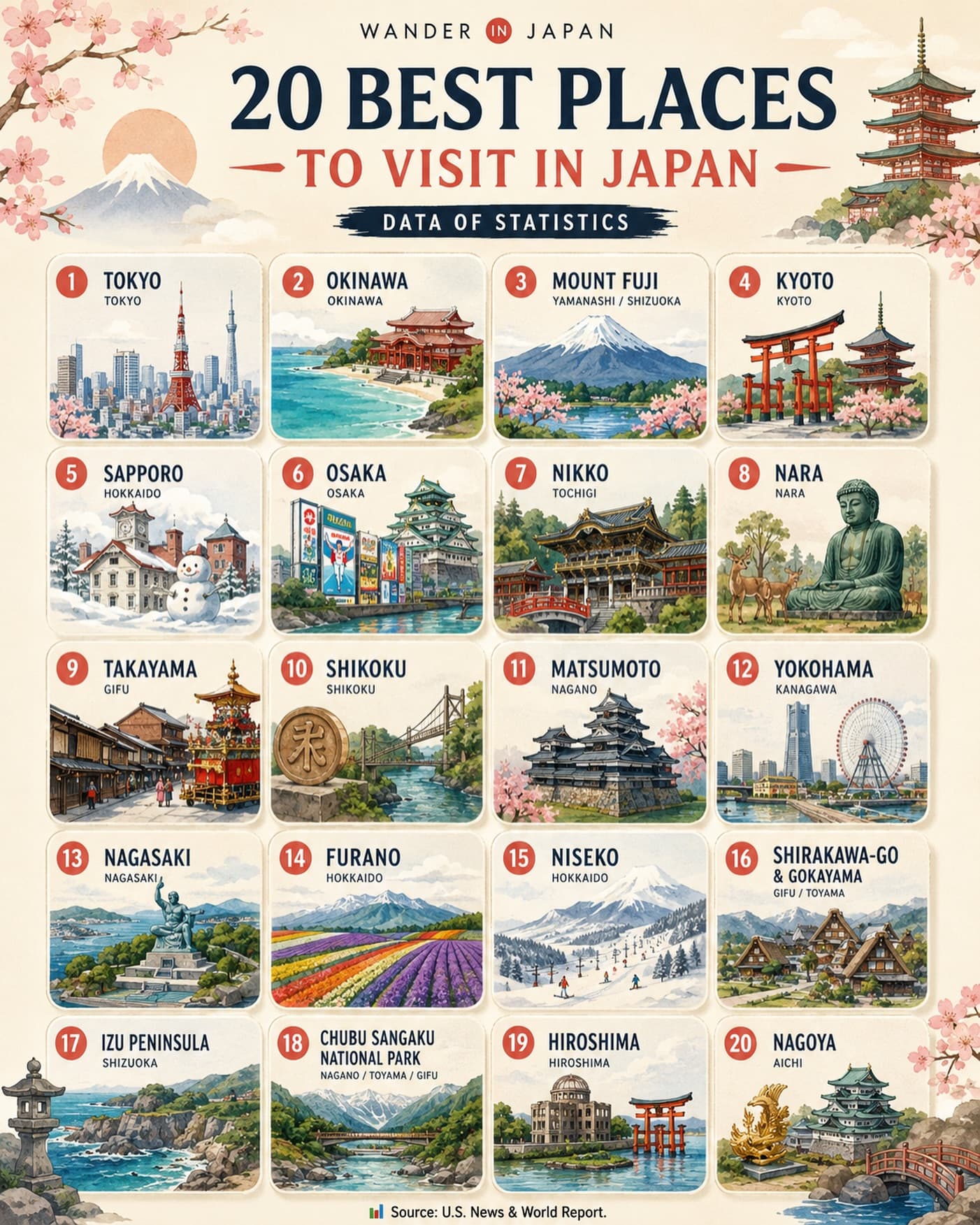 Nineteen Essential Destinations Across Japan