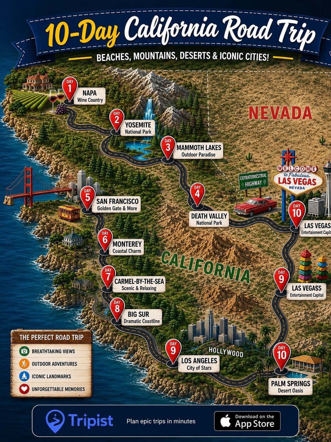 California Road Trip: Beaches, Mountains, Deserts & Cities