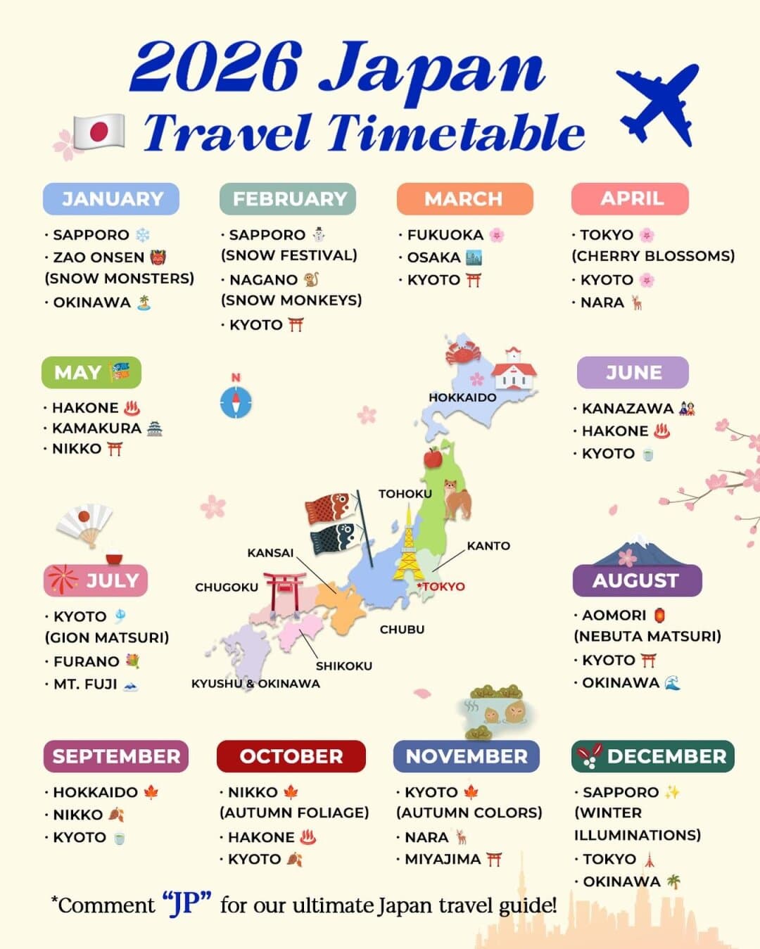 Seventeen Destinations For Japan's 2026 Seasonal Travel